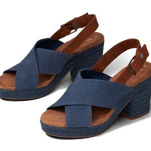 Toms Majolica Blue Heeled Sandals